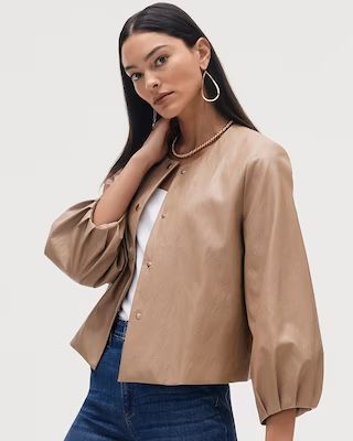 Balloon Sleeve Faux Leather Jacket | Chico's