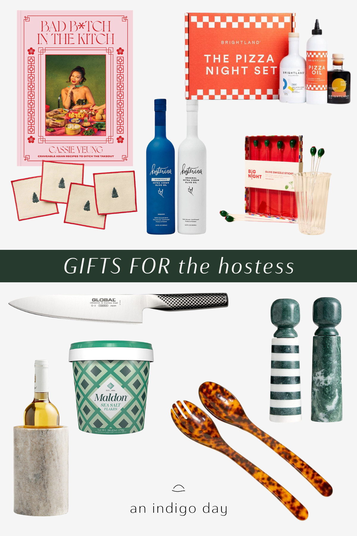 Best gifts to give the hostess and cook in your life. From fun cookbooks, cute cocktail napkins, fancy olive oil ad salt, and yes the best kitchen knife ever. Tortoise salad servers are not linkable but available to shop on my blog 

 #LTKGiftGuide #LTKHoliday #LTKfoodie