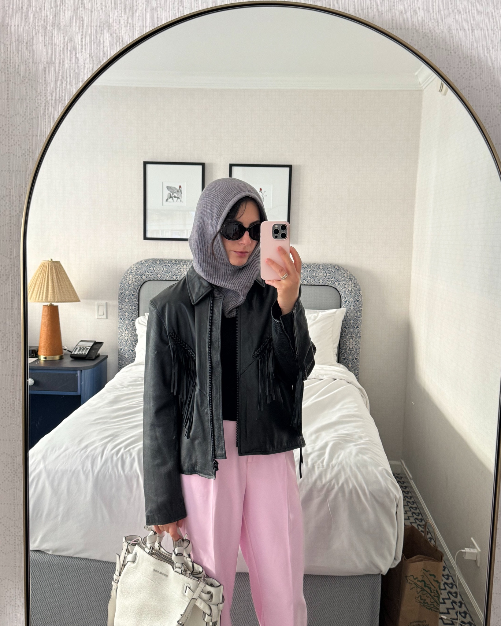 Pop of pink in Winter 