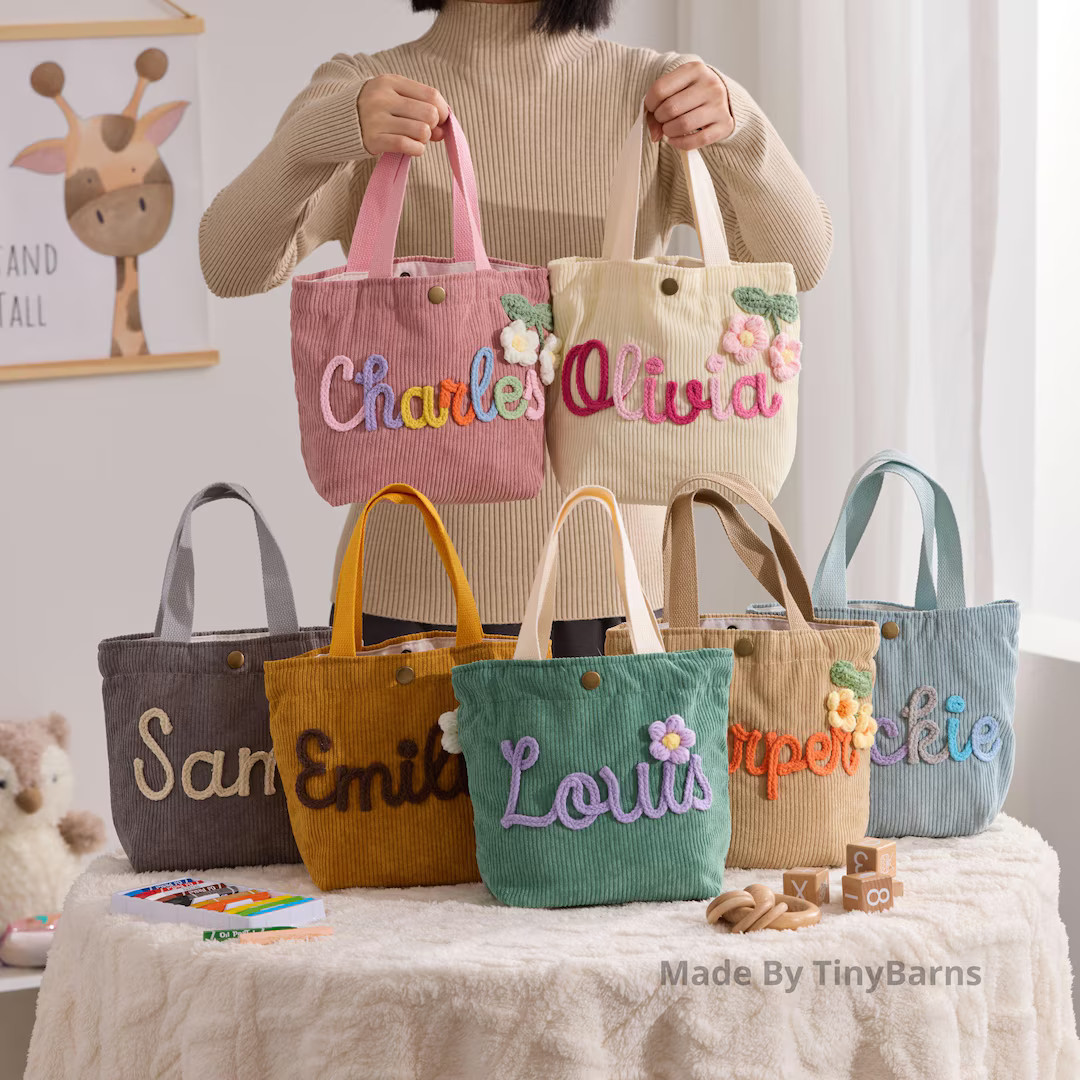 Personalized Name Tote Handbag: Custom Children's Gift,Custom Name Tote Handbag,Baby Shower Gifts... | Etsy (US)
