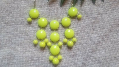 J Crew Necklace Yellow Bubble Beaded Drop Statement Bib | eBay US