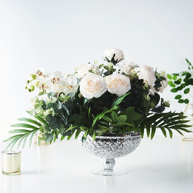 Efavormart 12" Mercury Glass Compote Vase, Pedestal Bowl for Wedding Floral Centerpiece Home Deco... | Walmart (US)