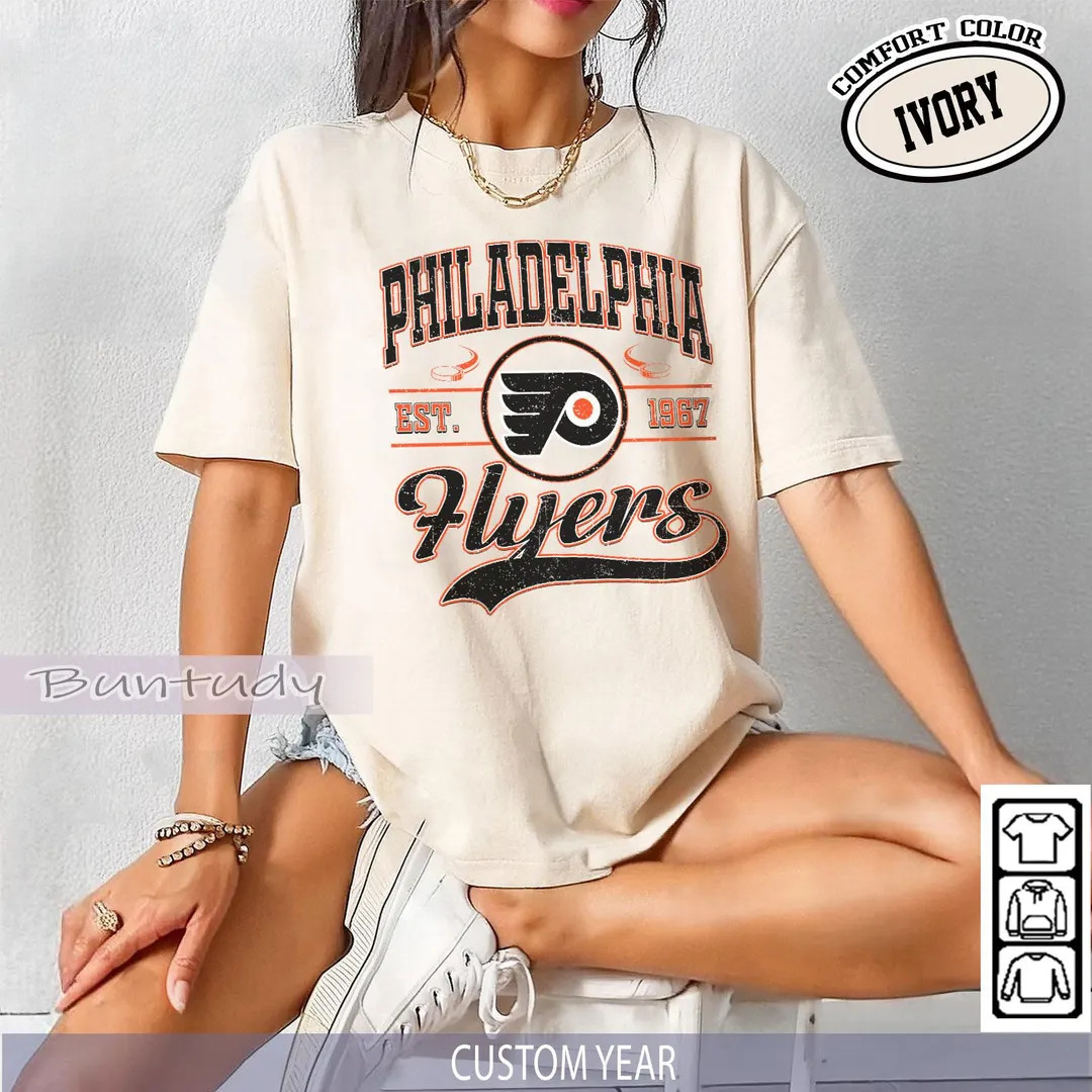Comfort Colors® Philadelphia Flyers Vintage Hockey T-shirt, Retro Philadelphia Ice Hockey Tee, F... | Etsy (Global)