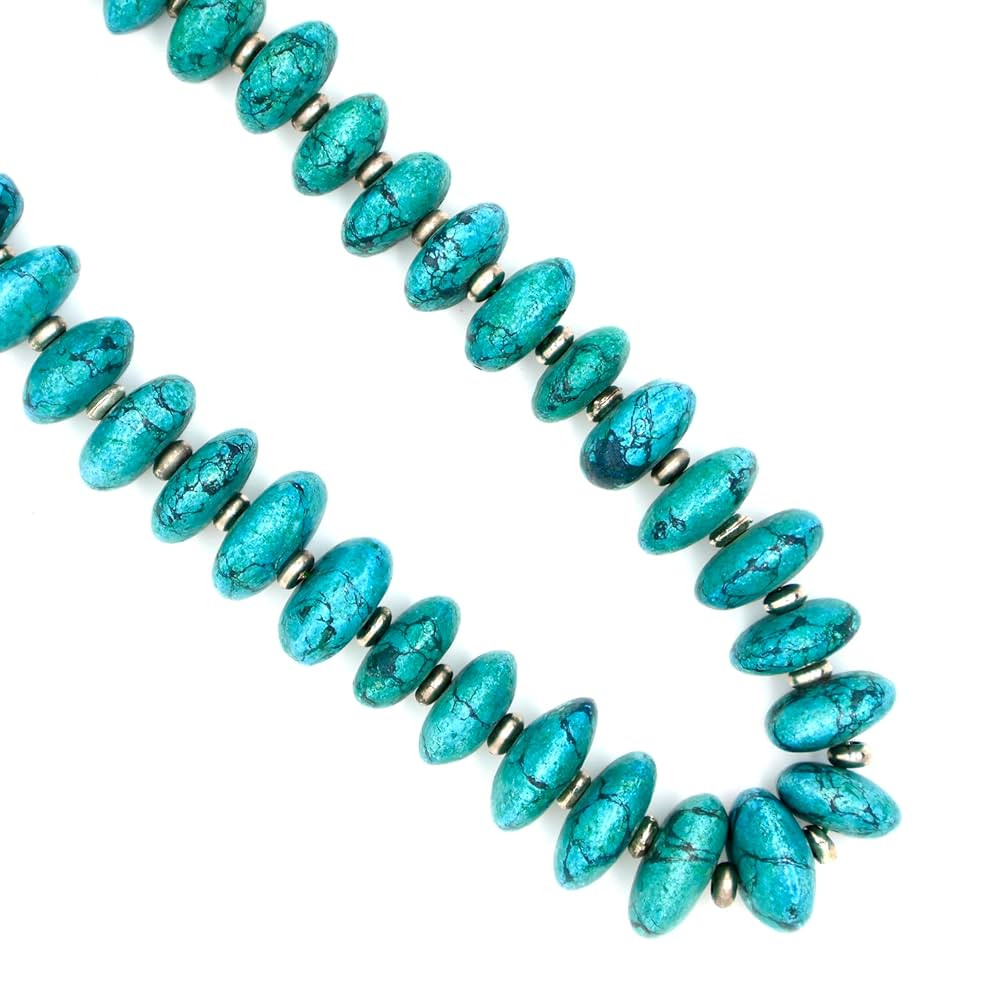 Himalayan Crafts : Handcrafted Nepali 22" Turquoise Necklace for Women, 0.7" Oval Turquoise gemst... | Amazon (US)