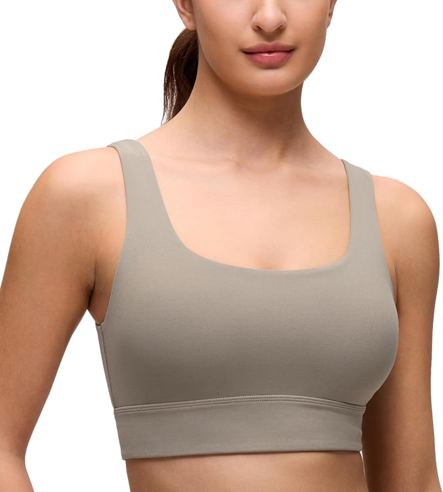 CRZ YOGA Butterluxe U Back Longline Sports Bras for Women - Scoop Neck Padded Yoga Workout Crop T... | Amazon (US)