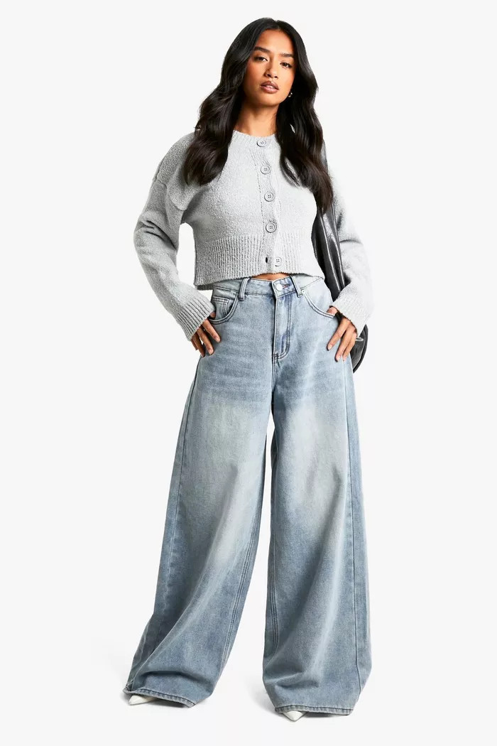 Petite Boucle High Neck Cardigan | boohoo (US & Canada)