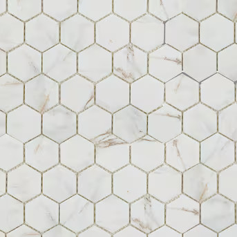 Elida Ceramica Arabescato Essence 12-in x 12-in Matte Recycled Glass Marble Look Hexagon Mosaic F... | Lowe's