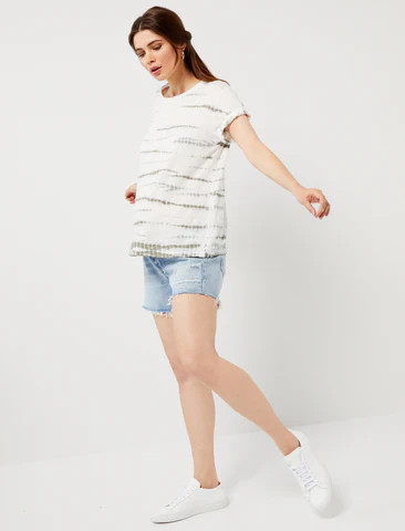 AGOLDE Parker Vintage Frayed-Hem Denim Maternity Shorts | A Pea In The Pod