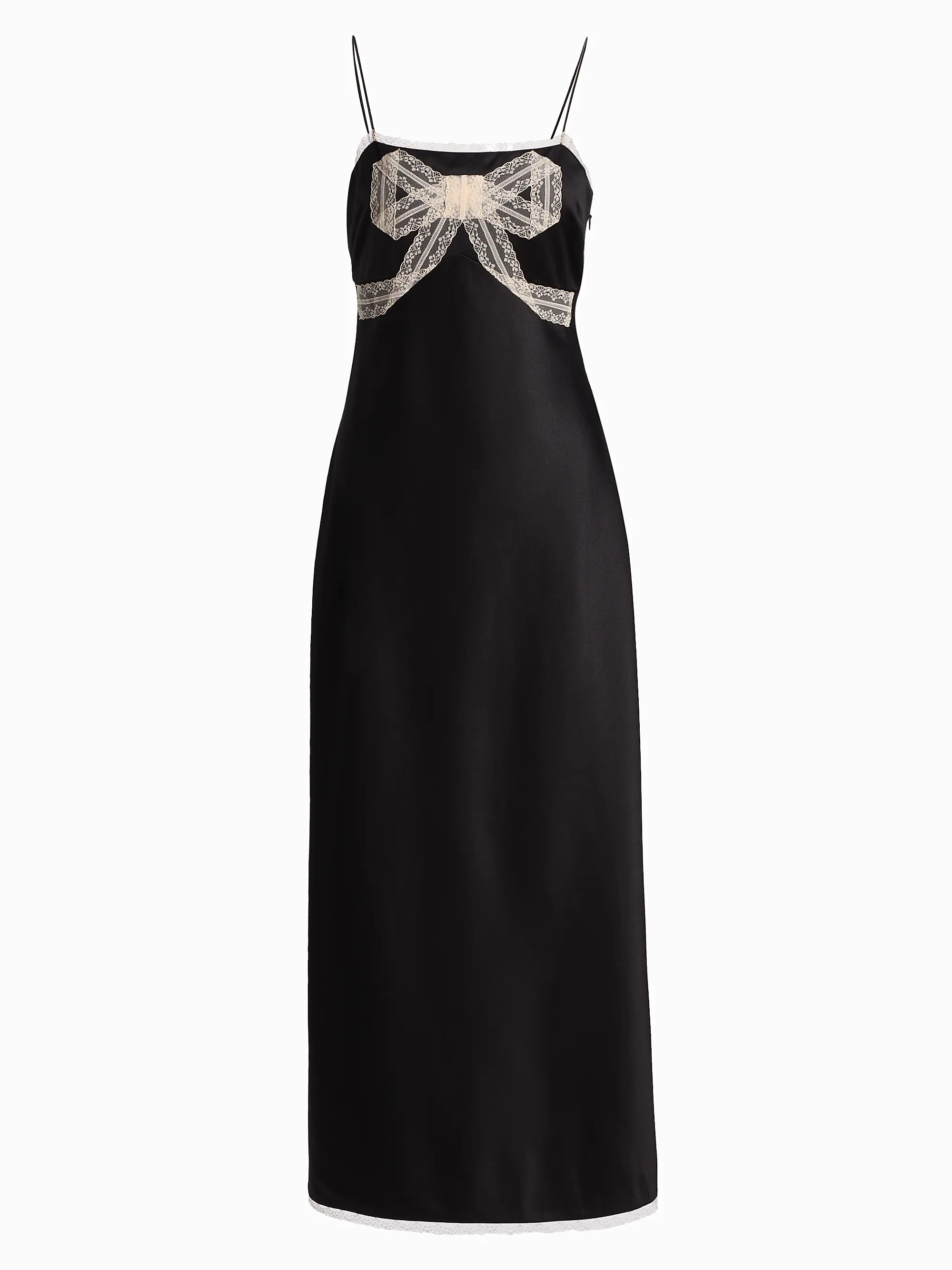 Isolie Lace-Trim Satin Slip Midi-Dress | Saks Fifth Avenue