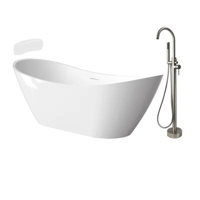 Transolid 66.875 L x 30.75 W x 26.75 H Freestanding Bathtub, In White | Wayfair North America