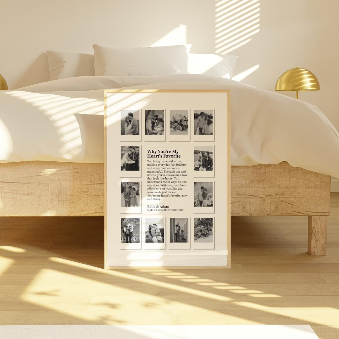 Custom Polaroid Photo Frame Anniversary Template, 1 Year Anniversary Gift for Boyfriend and Girlf... | Etsy (US)