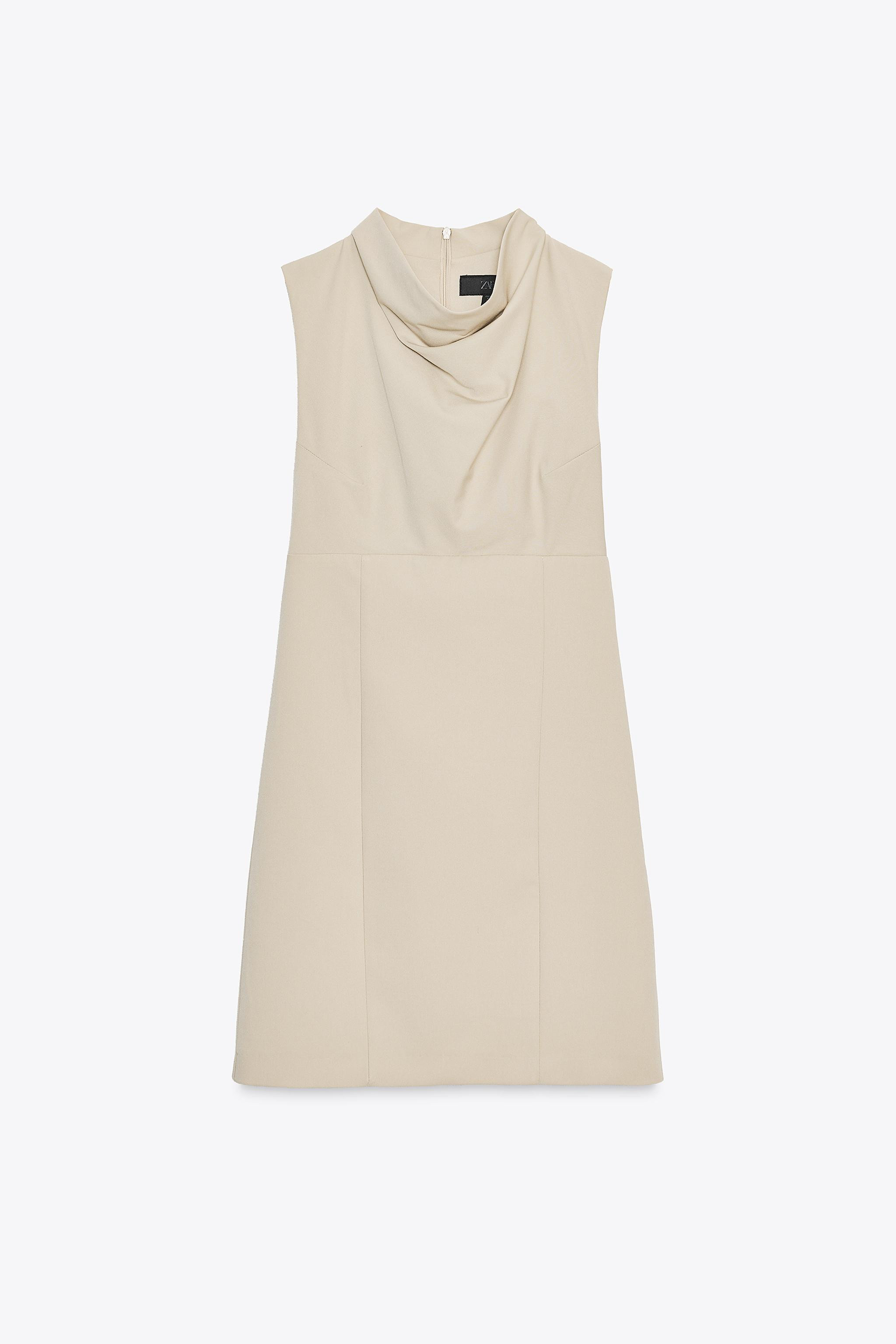 DRAPED NECK SHORT DRESS | Zara UK