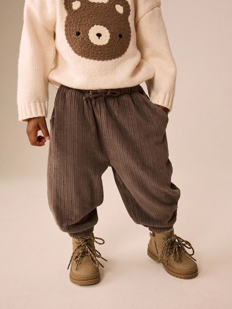 Grey Cord Cuffed Joggers (3mths-7yrs) | Next EU