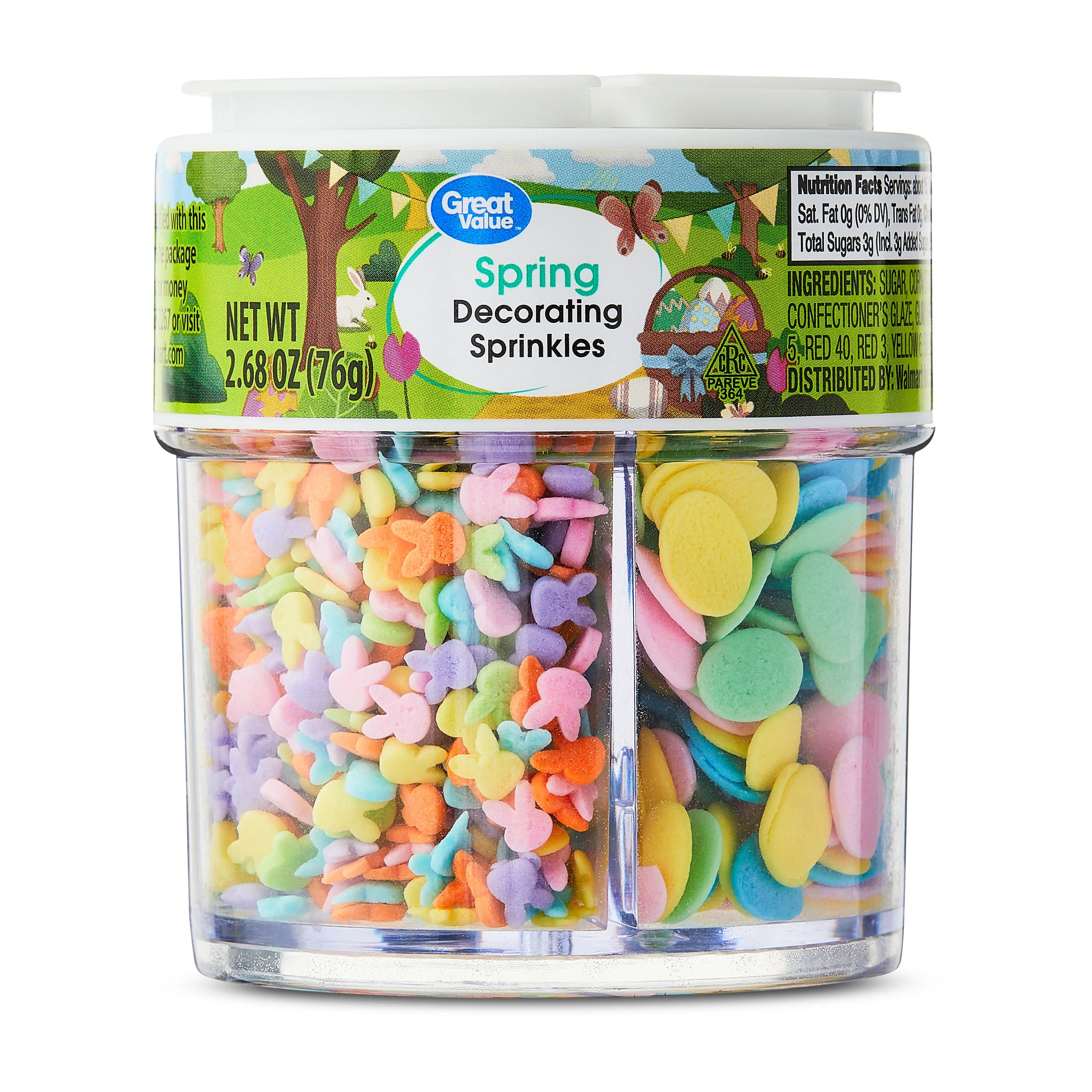 Great Value 4-in-1 Spring Pastel Decorating Sprinkles, 2.68 oz | Walmart (US)