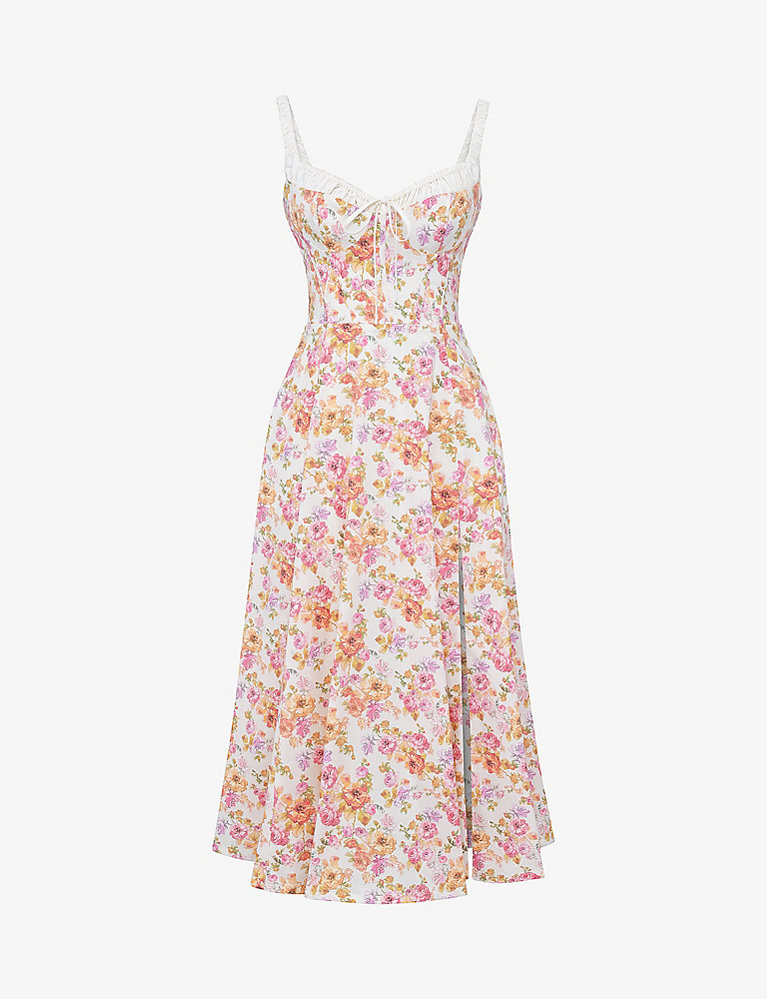 Sabrina floral-print cotton-blend midi dress | Selfridges