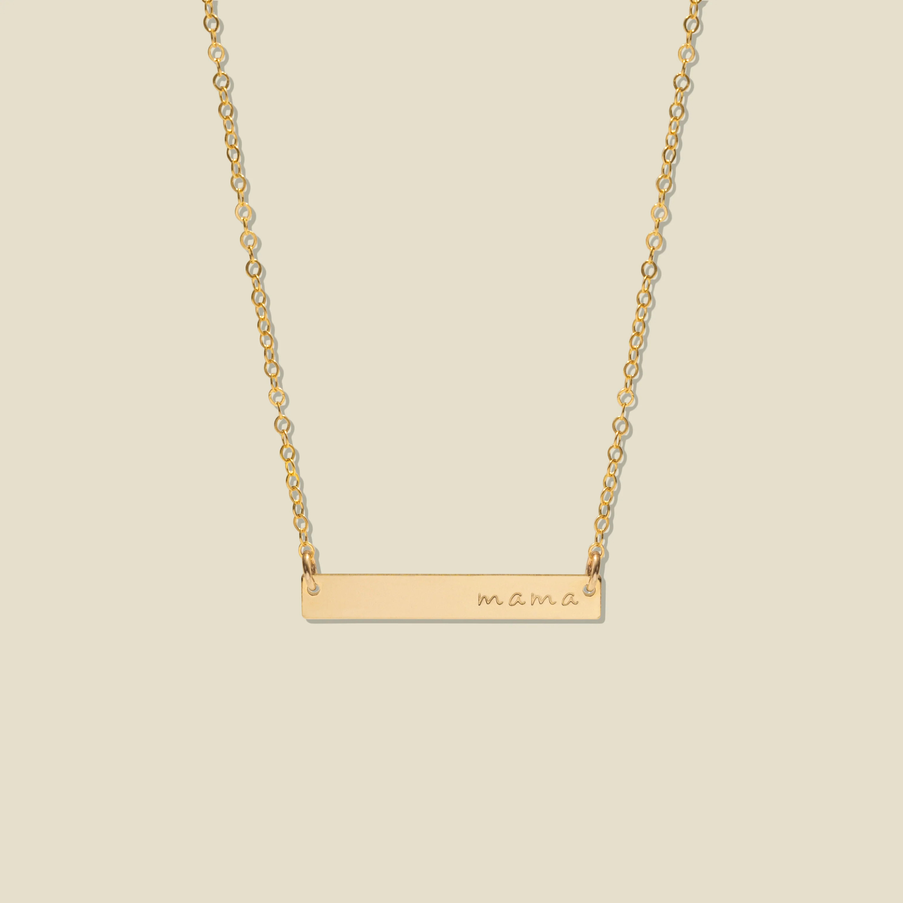 Made By Mary Mama Bar Necklace—1.25" | Minimal, Simple, Hand Stamped | Made by Mary (US)