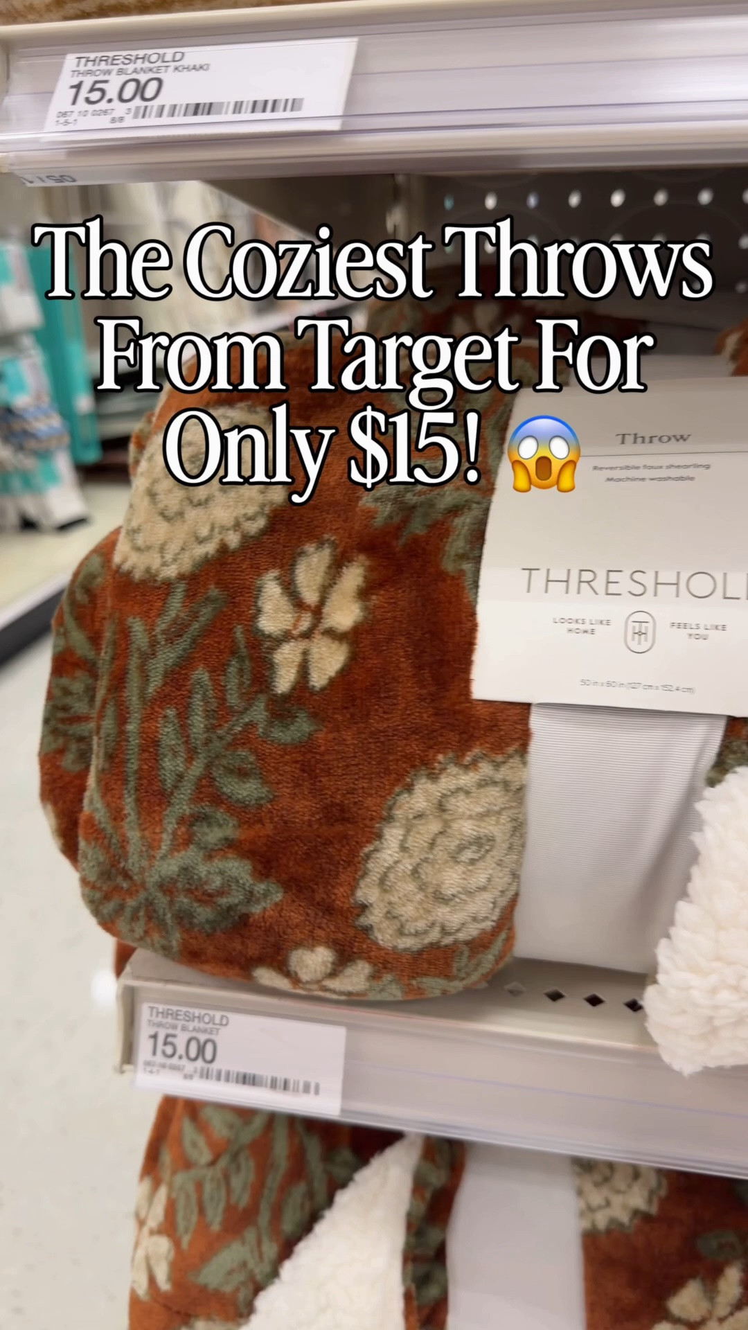 Comment HAUL and I’ll send the 🔗’s.

You must be f0llowing me to receive the 🔗’s.

Target did it again! 😍 These Threshold throws are unbelievably soft, cozy on both sides, and only $15! They come in several gorgeous prints that are perfect for adding warmth and color to your home for fall and winter. At this price, they would make the cutest gifts too! 🍂🤎

#TargetFinds #AffordableHomeDecor #CozyHome #FallDecor #TargetHome