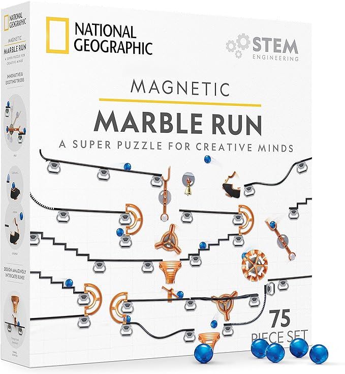 NATIONAL GEOGRAPHIC Magnetic Marble Run - 75-Piece STEM Building Set for Kids & Adults with Magne... | Amazon (US)