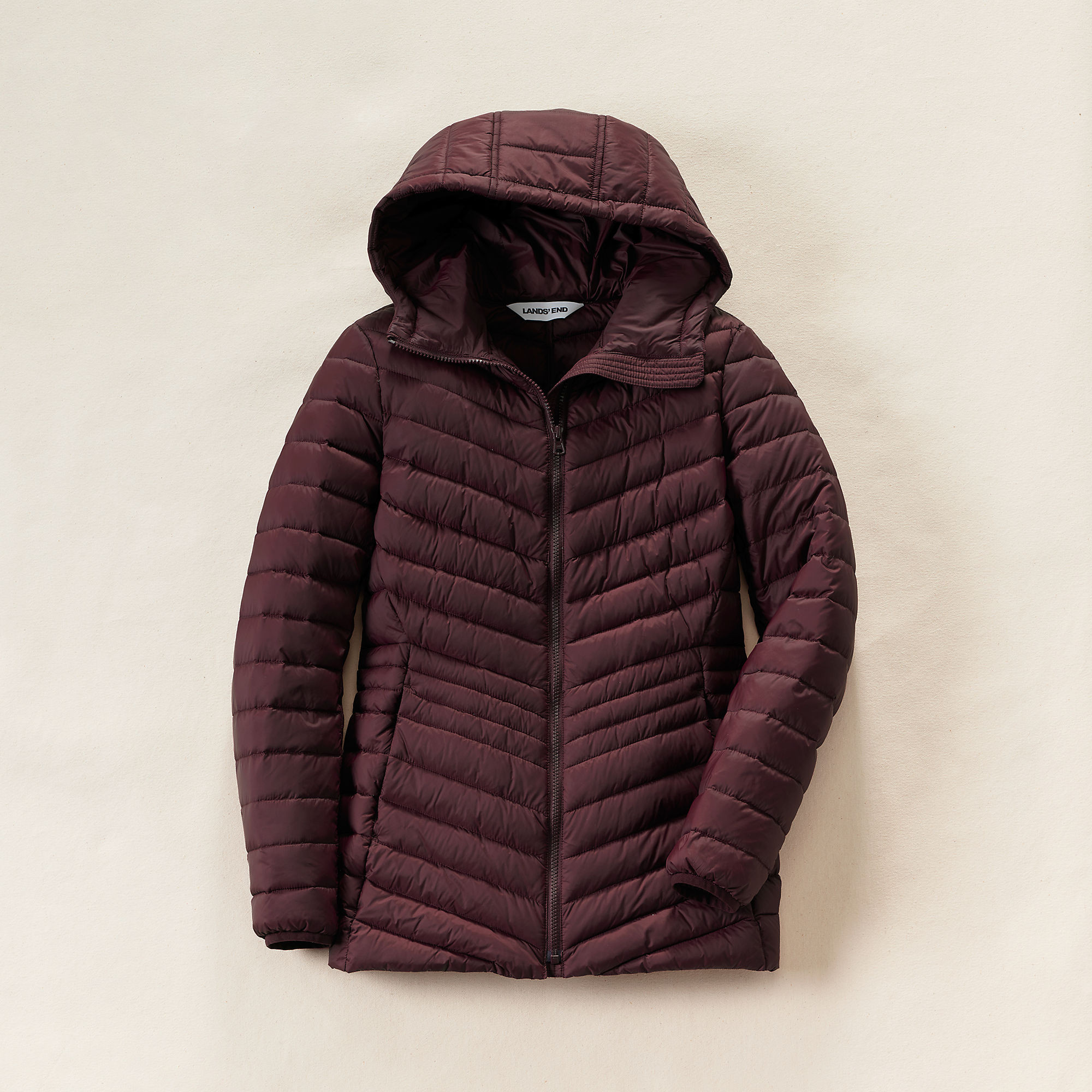 Plus Size Wanderweight Packable Down Long Jacket | Lands' End (US)