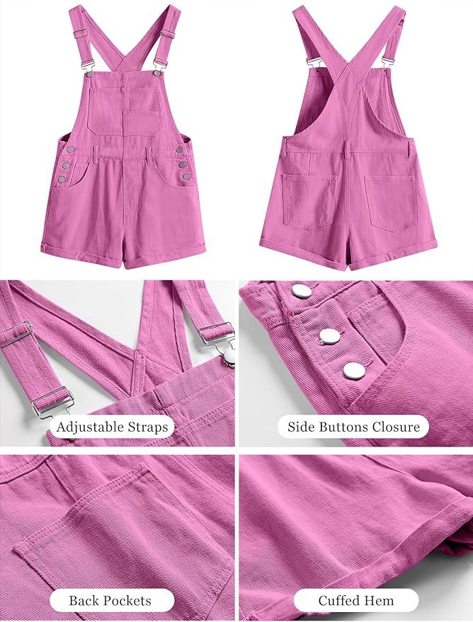 ANRABESS Womens Overalls Shorts Denim Romper 2024 Summer Loose Fit Adjustable Strap Jean Jumpsuit... | Amazon (US)