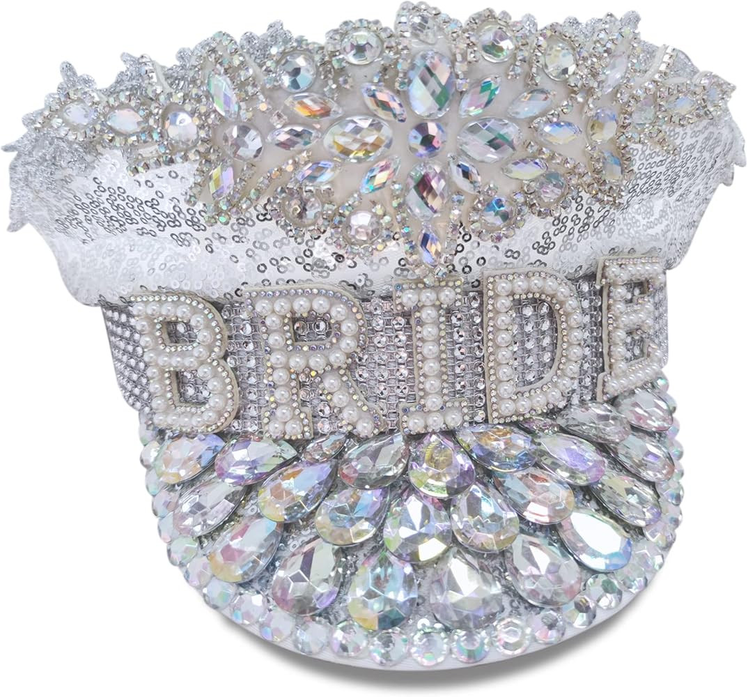 Bride Hats with Rhinestone,Disco Hat for Bachelorette Party Decorations,Sparkle Cowboy Cowgirl Ha... | Amazon (US)
