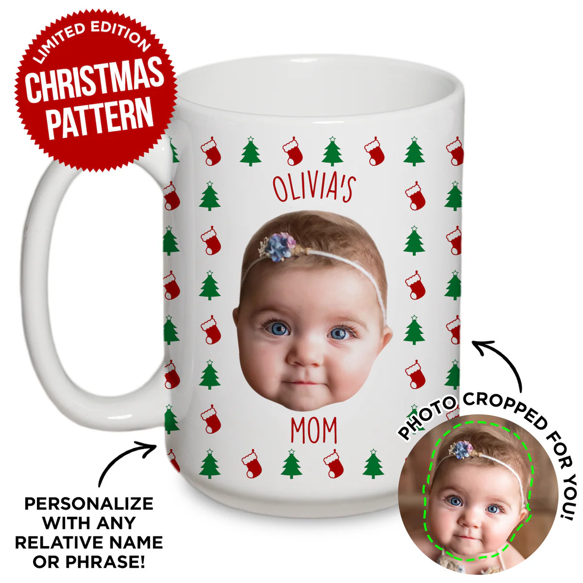 Personalized Baby Christmas Mug | Type League Press