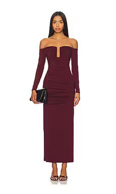 MISHA x REVOLVE Raelynn Slinky Midi Dress in Mulberry Wine from Revolve.com | Revolve Clothing (Global)