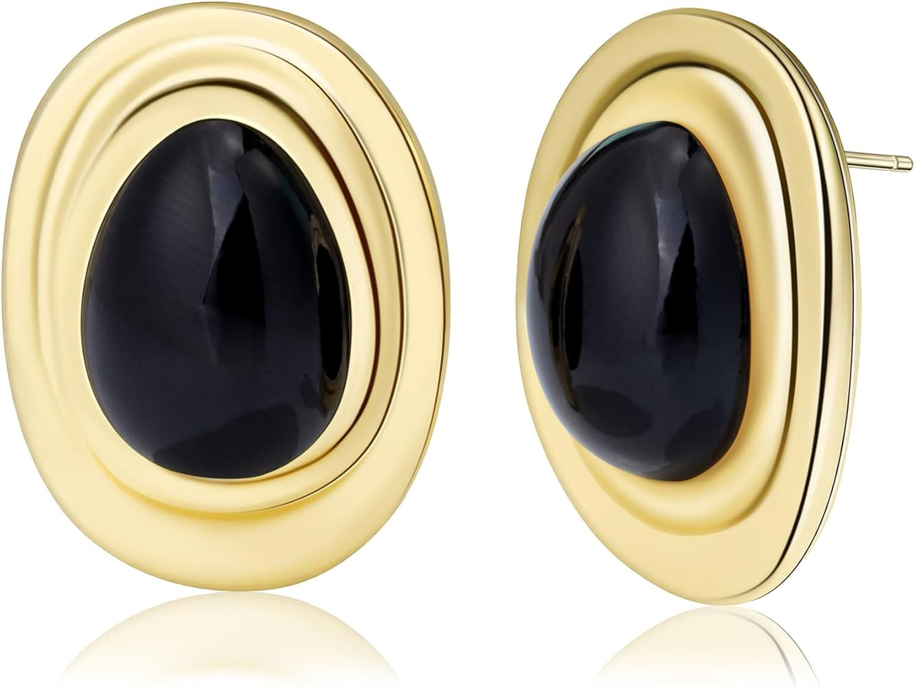 Acrylic Gold Stud Earrings Chunky Statement Vintage Jewelry for Women | Amazon (US)