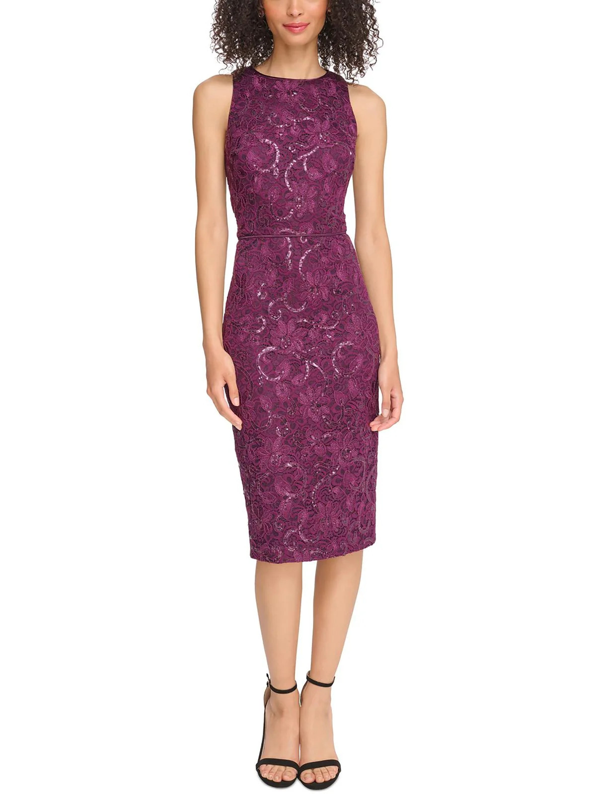 Womens Lace Sequined Sheath Dress | Shop Simon