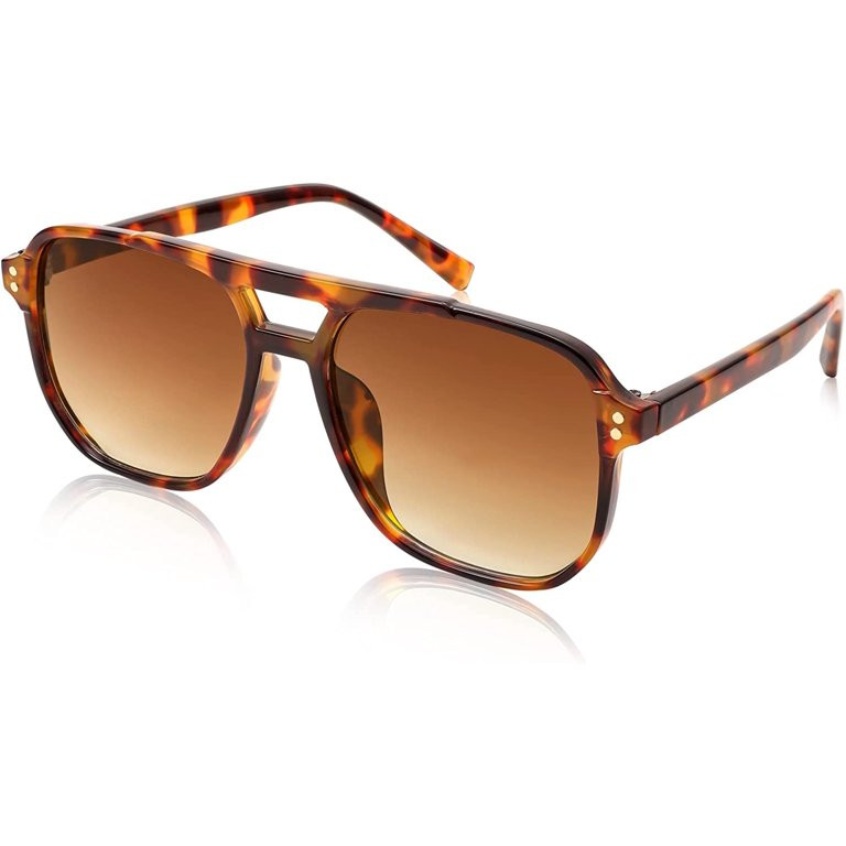 FEISEDY Retro Square Aviator Sunglasses Women Men 70s Vintage Trendy Plastic Frame Sun Glasses B2... | Walmart (US)
