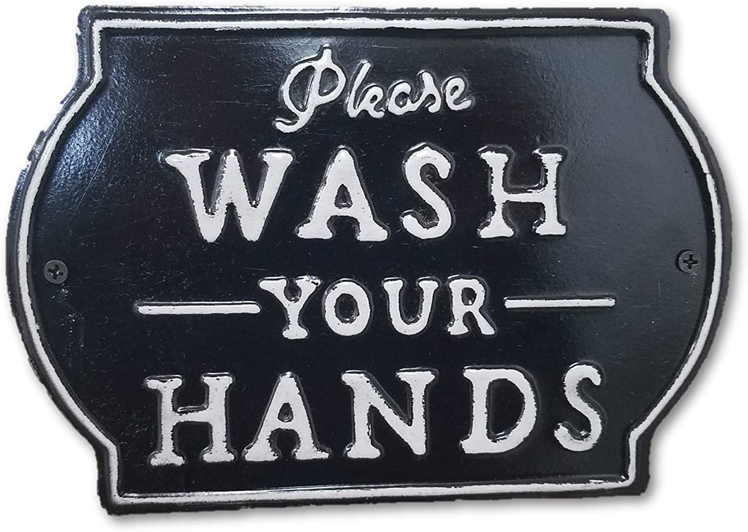 THE NIFTY NOOK "Please Wash Your Hands Vintage Metal Farmhouse Sign for Bathroom & Kitchen Décor... | Amazon (US)