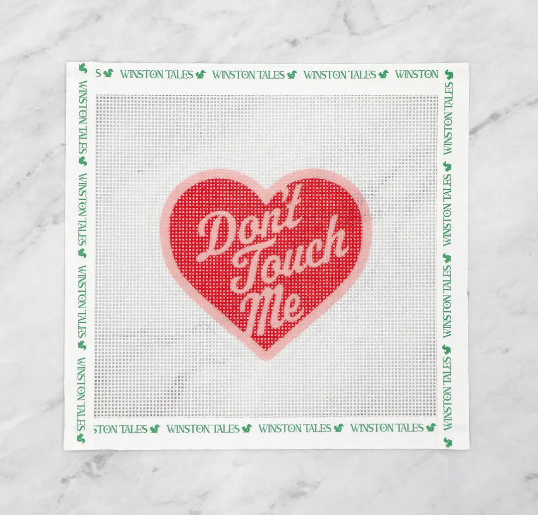 Don't Touch Me Valentine's Heart Hand Painted Needlepoint Canvas | Etsy (US)