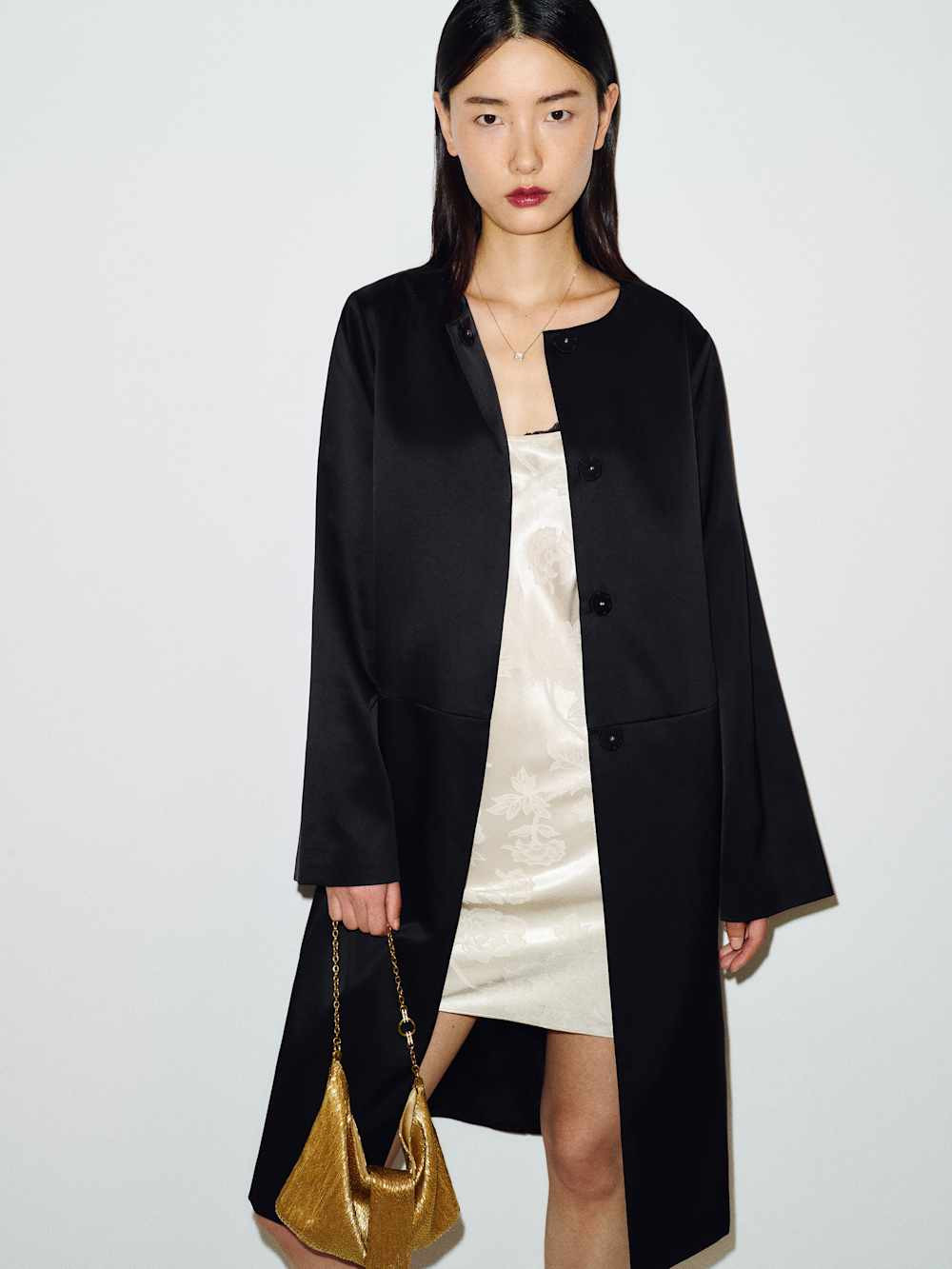 Stella Satin Coat | Reformation (Global)