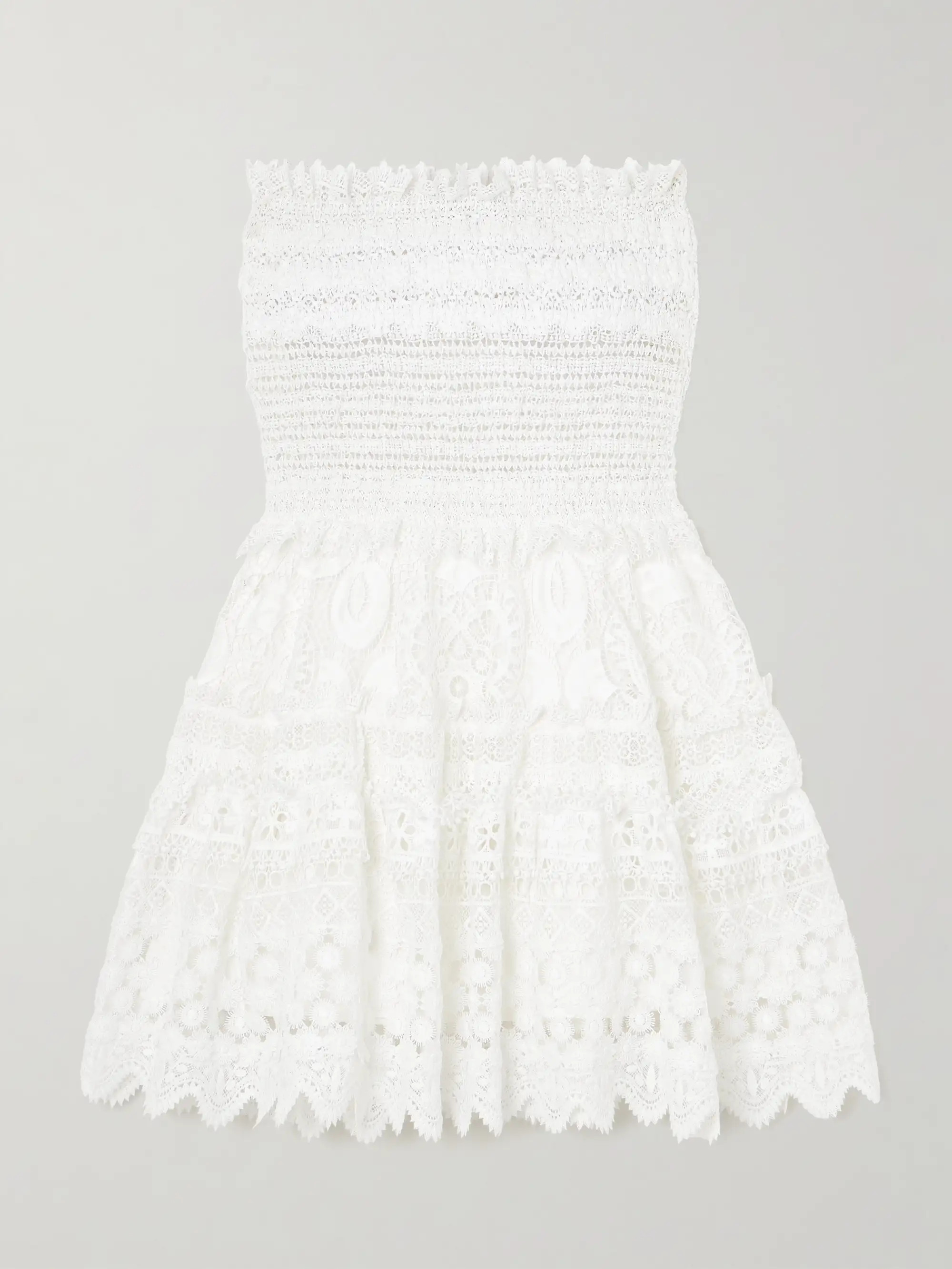 WAIMARI + NET SUSTAIN Vallarta scalloped tiered crocheted mini dress | NET-A-PORTER | NET-A-PORTER (US)