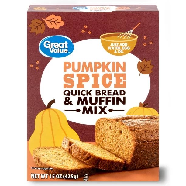Great Value Pumpkin Spice Quick Bread & Muffin Mix, 15 oz Box | Walmart (US)