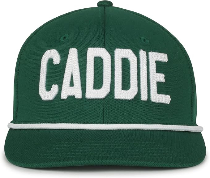 Looper Caddie Green Golf Hat – Structured Cap w/White Embroidery, Adjustable Strap, Handmade Tw... | Amazon (US)