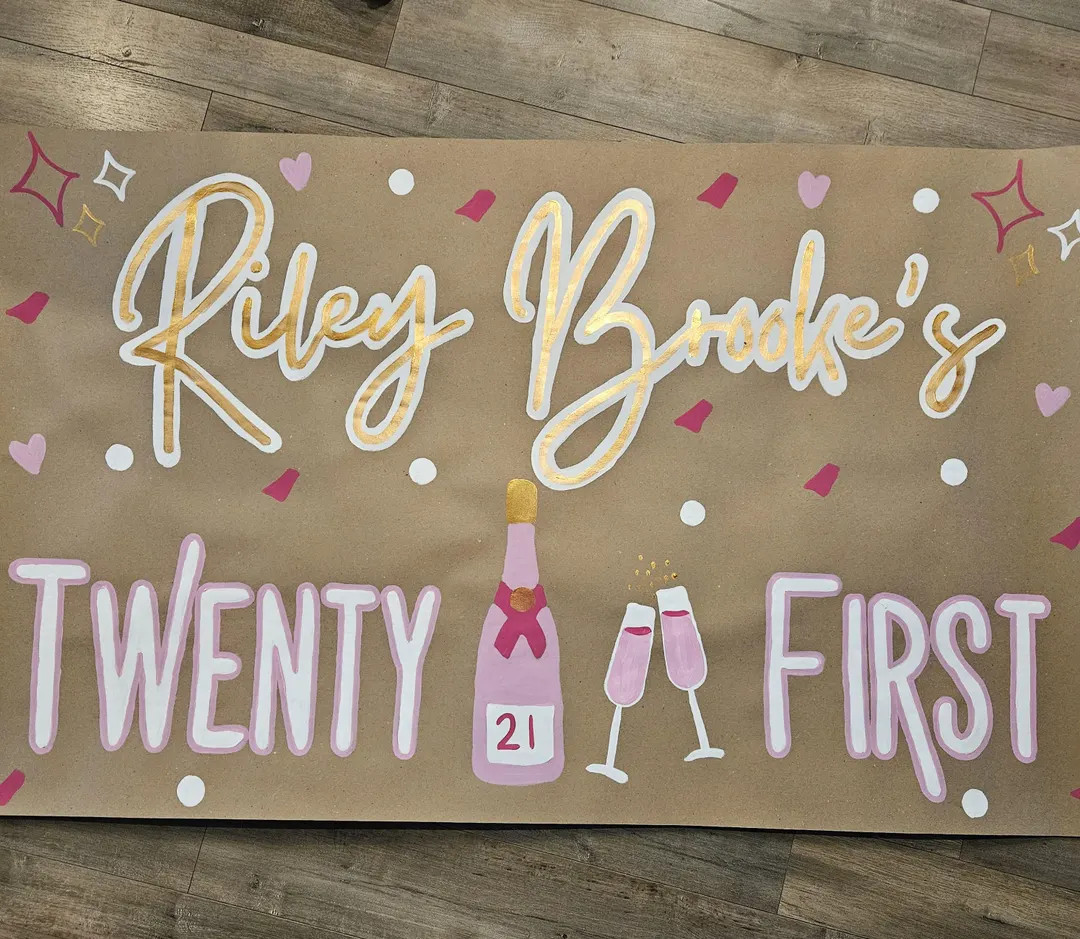 Hand Painted Banners Customized for Birthday -anniversary -baby Showers -celebrations-- 21st Birt... | Etsy (US)