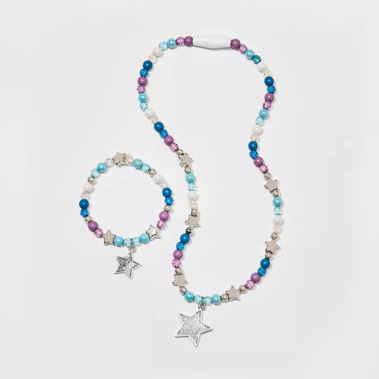 Toddler Girls' 2pc Bracelet & Necklace Set - Cat & Jack™ Blue | Target