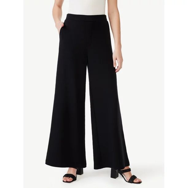 Scoop Women's Scuba Knit Wide Leg Pants, Sizes XS-XXL | Walmart (US)