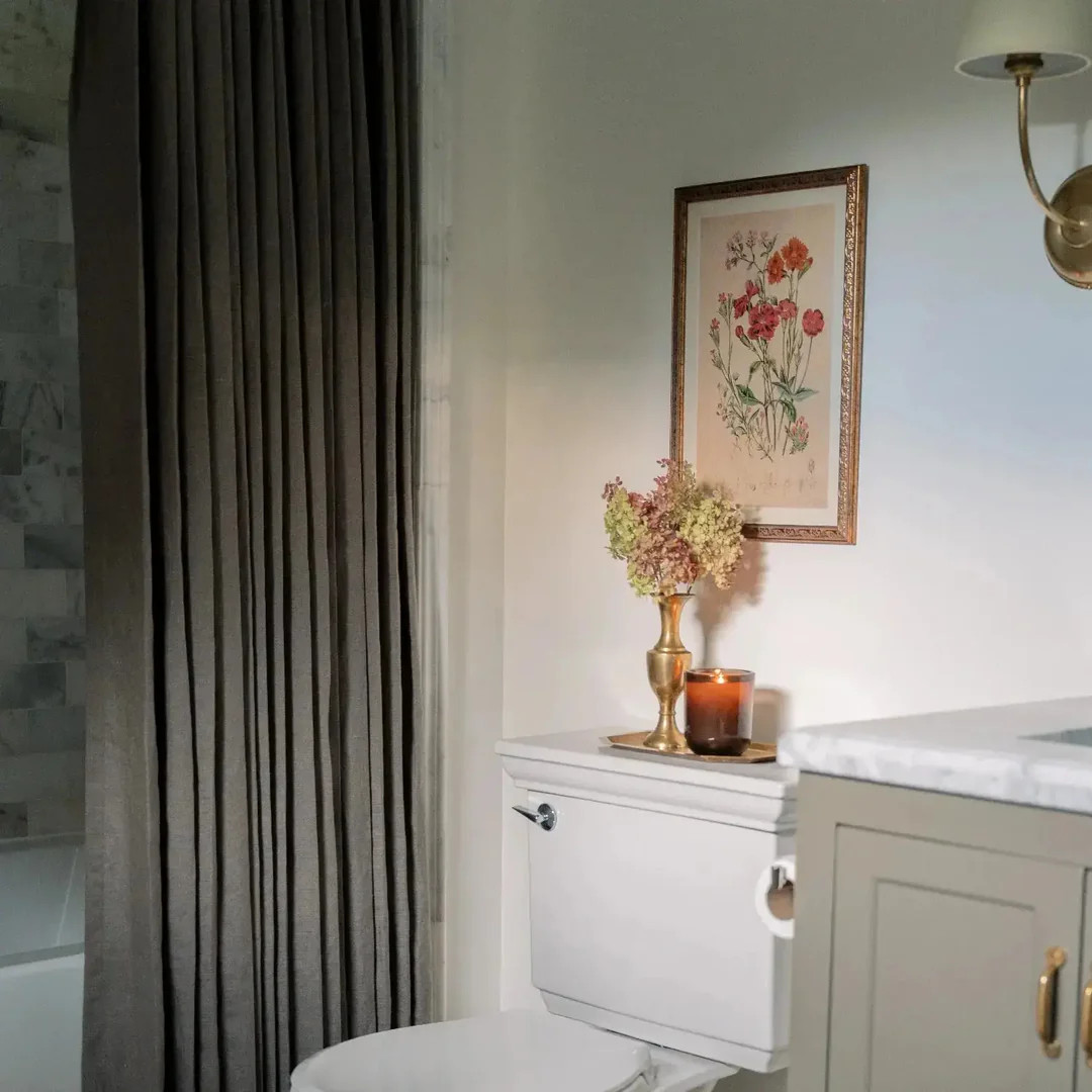 Custom Luxury Bathroom Curtains with Waterproof Layer | TWOPAGES