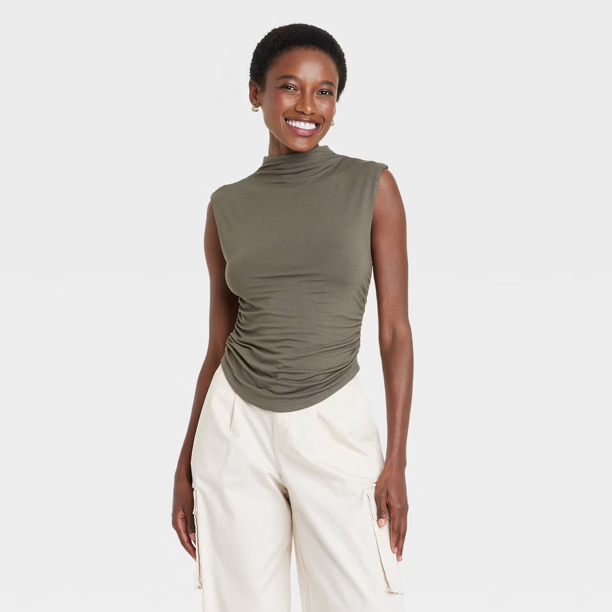 Women's Slim Fit Short Sleeve Mock Turtleneck T-Shirt - A New Day™ | Target