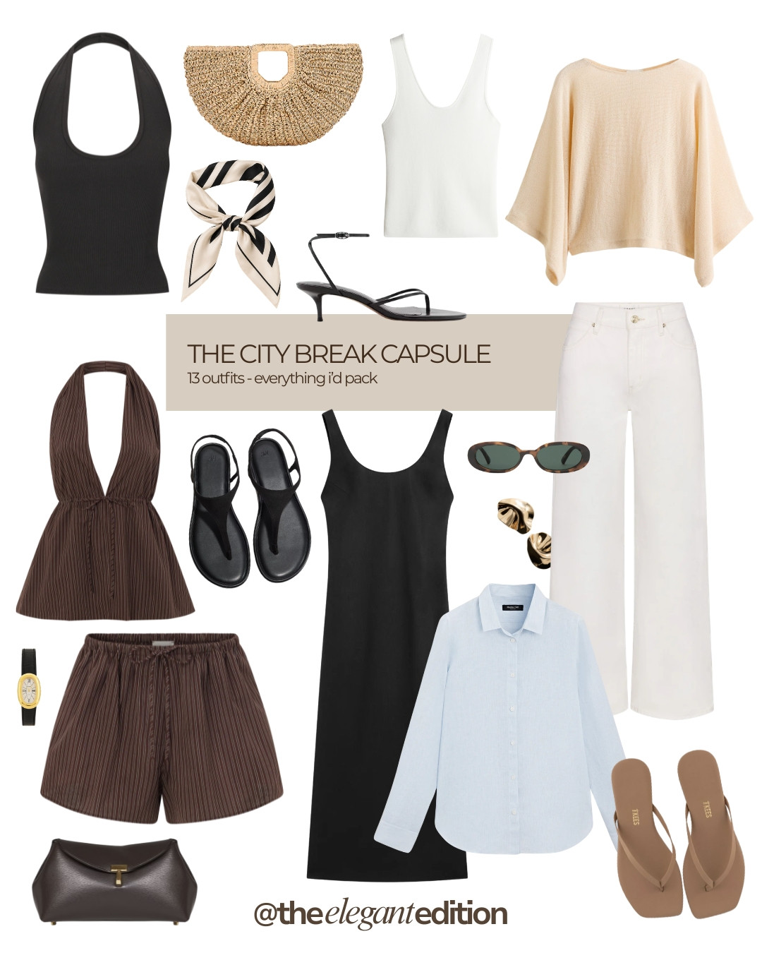 THE CITY BREAK CAPSULE 🤍🤎🖤 — 13 outfits, everything I'd pack. 15 key pieces that mix and match effortlessly for a full city break — from arrival day to sunset dinner.
#LTKsummer #LTKeurope #LTKtravel #capsulewardrobe #citybreak #oldmoney #quietluxury 

 #LTKeurope #LTKtravel #LTKstyletip