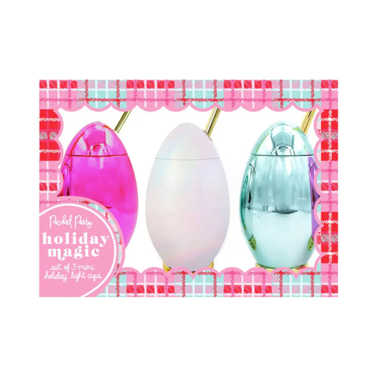 Extra Cheer Mini Holiday Light Cups (Set of 3) | Ellie and Piper