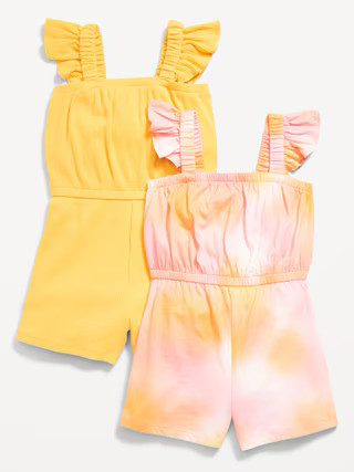 Sleeveless Ruffle-Trim One-Piece Romper 2-Pack for Toddler Girls | Old Navy (US)