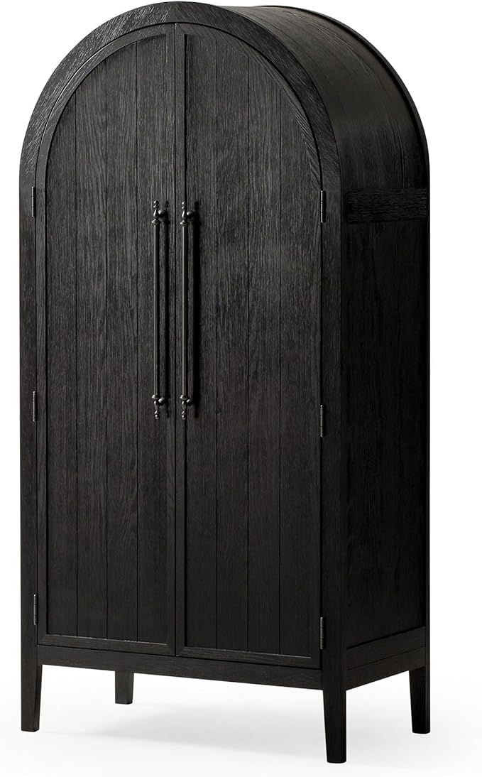 Maven Lane Selene Classical Wooden Cabinet in Antiqued Black Finish | Amazon (US)