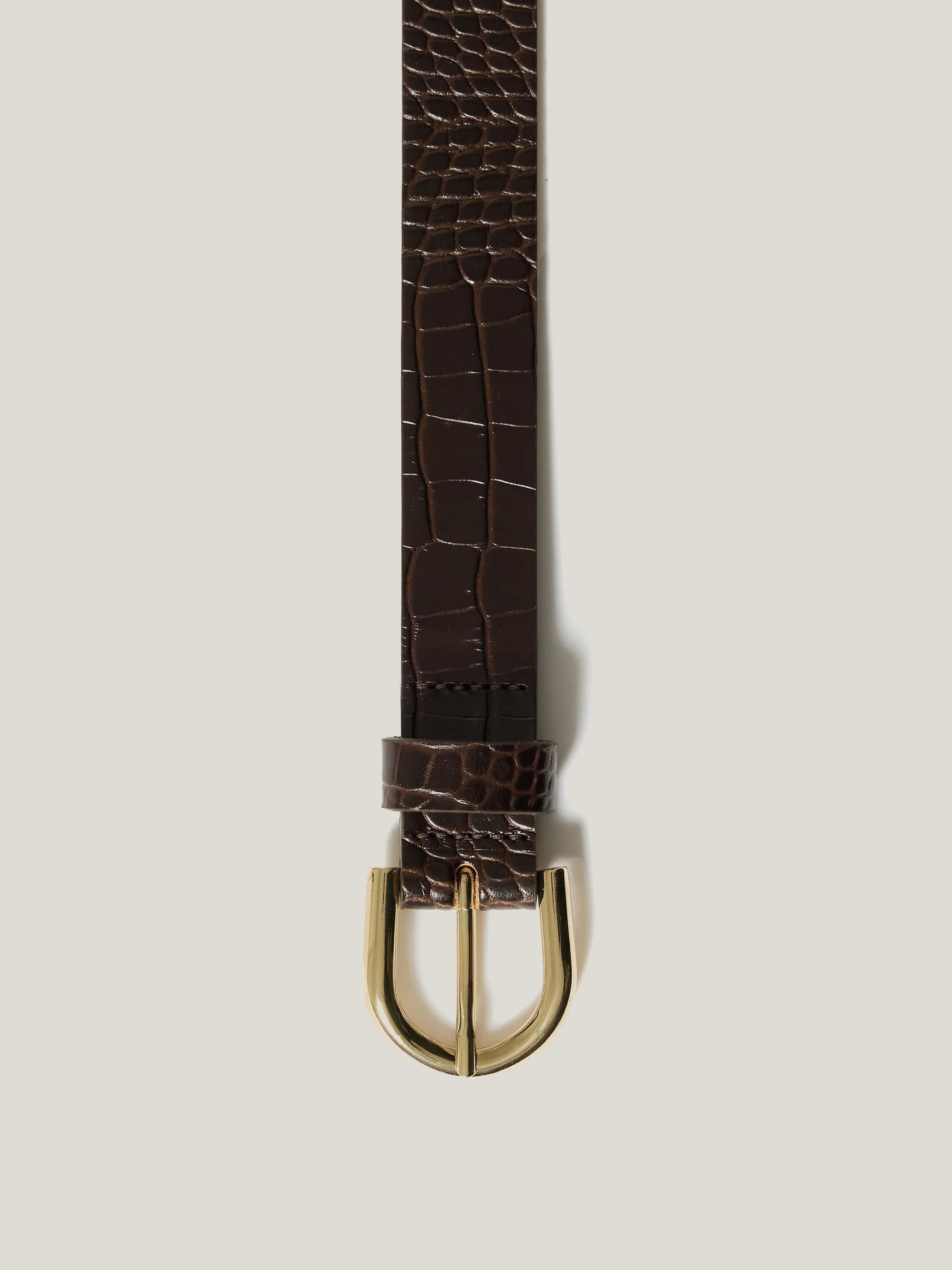 Croc Leather Belt | Brown | Jigsaw (UK)