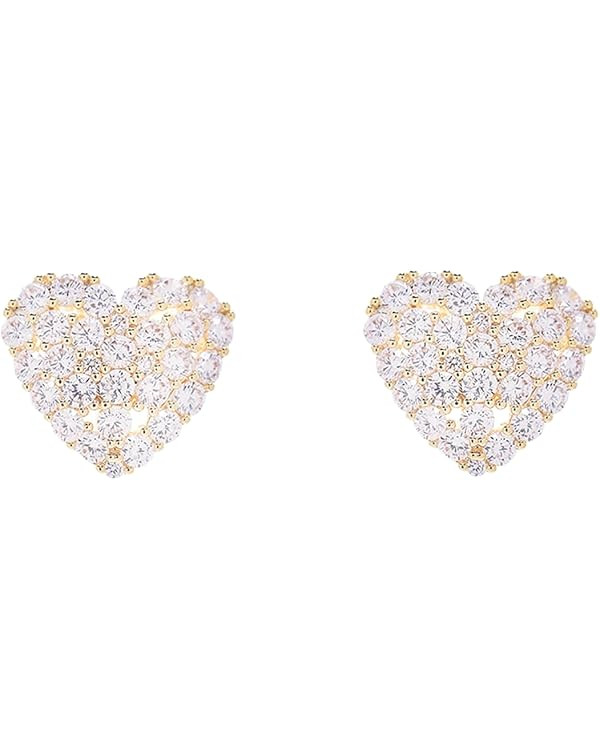 JOYAGIFT 6 Pairs of Heart-shaped Acrylic Stud Earrings Set Pink Cat Eye Peach Heart Earrings Love... | Amazon (US)