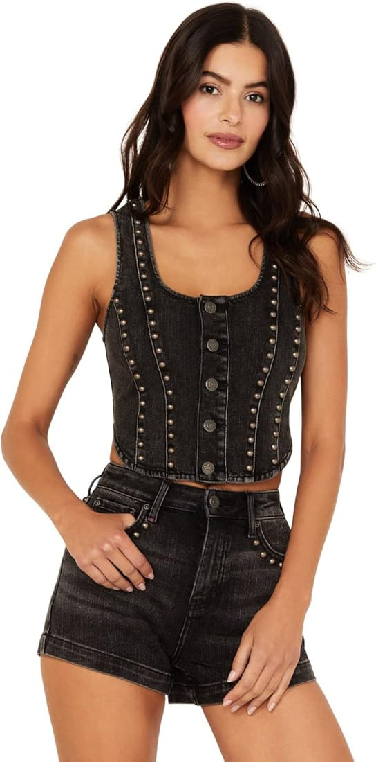 Idyllwind Women's Delrose Drive Studded Denim Vest Black - Powered by Miranda Lambert | Amazon (US)