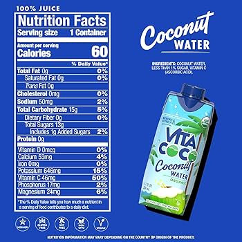 Vita Coco Coconut Water, Pure Organic | Refreshing Coconut Taste | Natural Electrolytes | Vital N... | Amazon (US)