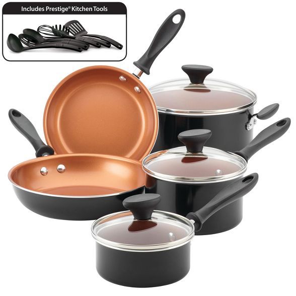 Farberware Reliance Pro 14pc Copper Ceramic Nonstick Cookware Set with Prestige Tools | Target